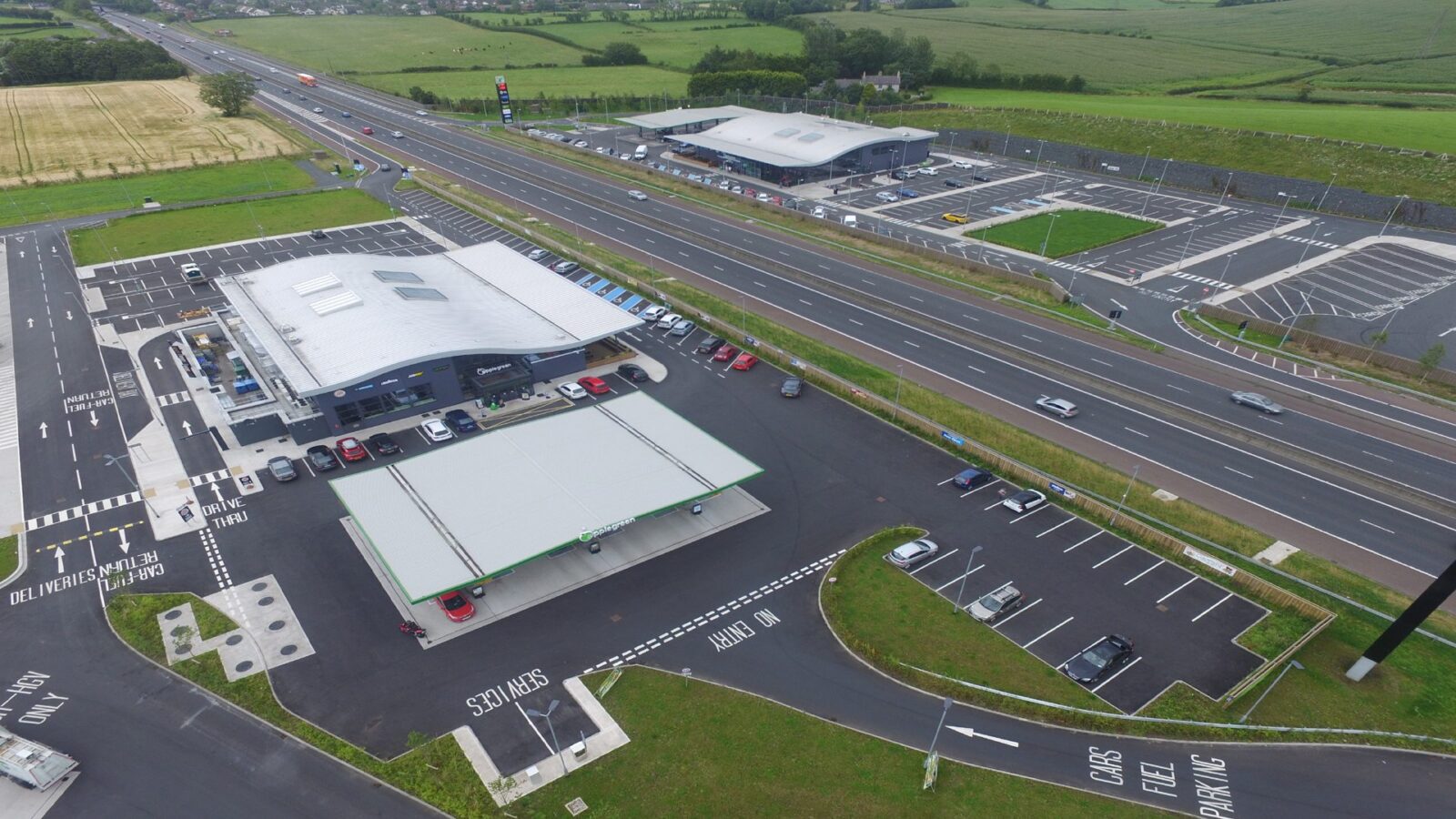 Aerial View of Applegreen service station